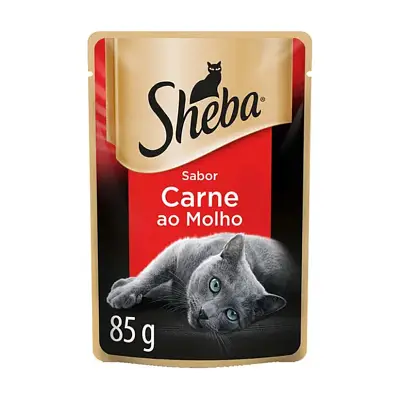 Ração Úmida Sheba Sachê Gatos Adultos Carne ao Molho 85g