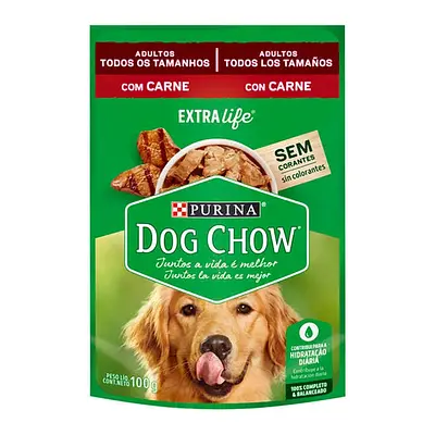 Ração Úmida Nestle Purina Dog Chow Adultos Carne Sachê 100g
