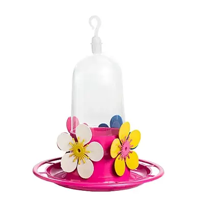 Bebedouro Beija-Flor com Poleiro Jel Plast Rosa 250ml