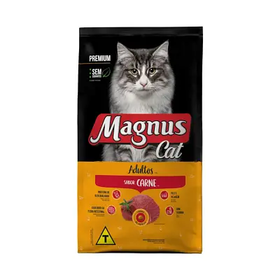 Ração Magnus Premium Para Gatos Adultos Carne 10,1kg