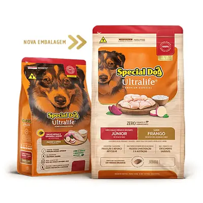 Ração Special Dog Ultralife Júnior Cães Filhotes Raças Médias e Grande Frango e Arroz 15kg