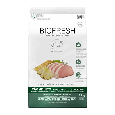 Ração Biofresh Cães Adultos Raças Grandes e Gigantes Lombo e Abacaxi 15 kg