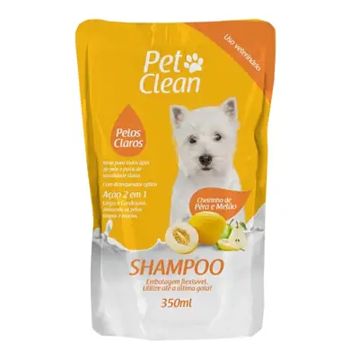 Shampoo Cães e Gatos Pet Clean Pelos Claros Sachê 350ml