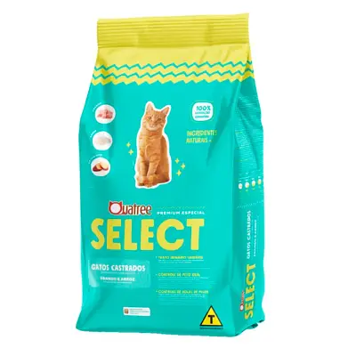 Ração Quatree Select Gatos Castrados Frango e Arroz - 10,1kg