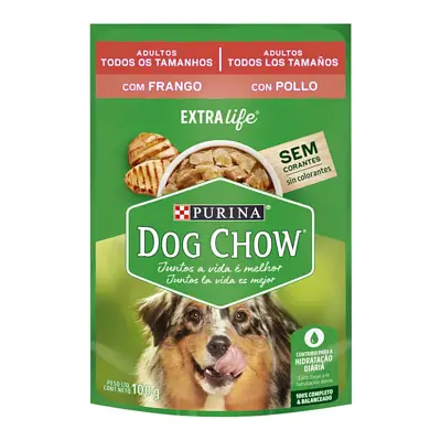Ração Úmida Nestle Purina Dog Chow Adultos Frango Sachê 100g