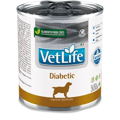Ração Úmida Vet Life Cães Adultos Diabetic Lata 300Gr