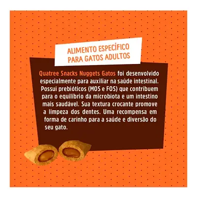 Snacks Quatree Nuggets Gatos Saude Intestinal 60g