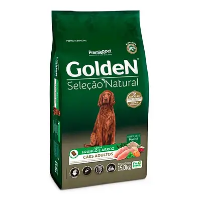 Ração Premier Golden Seleção Natural Cães Adultos Frango e Arroz 15kg