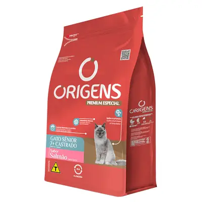 Ração Origens Gatos Adultos Castrado Sênior Salmão 1kg