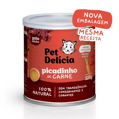 Ração Úmida Pet Delícia Gatos Picadinho de Carne 320g