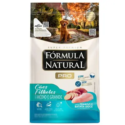 Ração Fórmula Natural Pro Cães Filhotes Raças Médias e Grandes Sabor Frango e Batata Doce 15kg