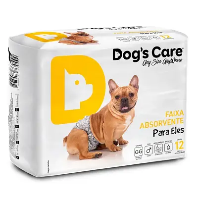 Fralda Higiênica Gg Para Macho Dogs Care 12 Unidades