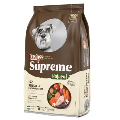 Ração Quatree Supreme Cães Sênior +7 Raças Pequenas Frango e Salmão