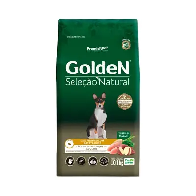 Ração Golden Seleção Natural Cães Adultos Mini Bits Batata Doce 10,1kg