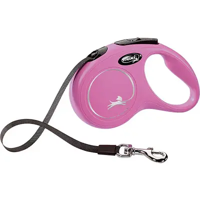 Guia Retrátil Flexi Cães New Classic Fita Rosa P