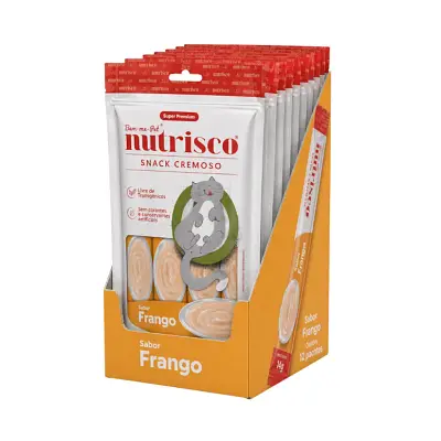 Snack Cremoso para Gatos Nutrisco Frango Caixa com 48 Sachês