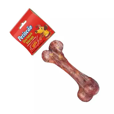 Osso Cães Petiscão Defumado Mini Fêmur Vermelho