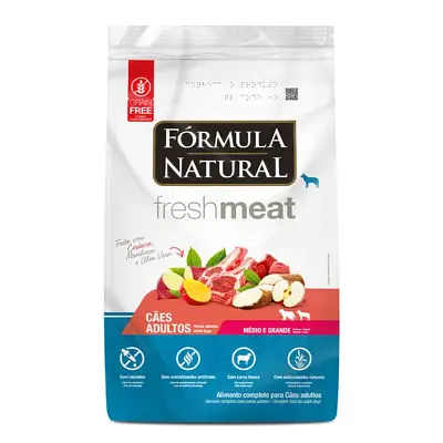 Ração Fórmula Natural Cães Fresh Meat Cordeiro Raças Médias e Grande 12kg