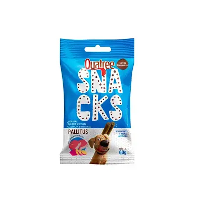 Snacks Quatree Cães Pallitus Carne E Batata Doce 60g