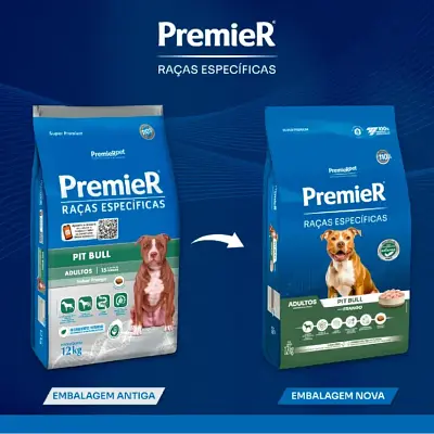 Ração Premier Raças Específicas Pit Bull Cães Adultos Frango 12kg
