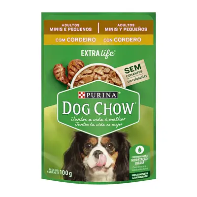 Ração Úmida Dog Chow Sachê Adultos Cordeiro Raças Pequenas 100g