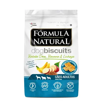 Biscoito Dogs Biscuits Formula Natural Cães Adultos Batata Doce, Banana e Linhaça 250g
