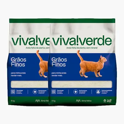 Areia Higiênica petfive Viva Verde Limpeza Plena para Gatos 8Kg