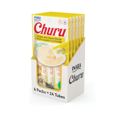 Purê para Gatos Churu sabor Galinha com Queijo Display