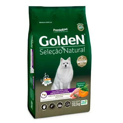 Ração Premier Golden Seleção Natural Cães Adultos Raças Pequenas Frango com Abóbora e Alecrim 10,1kg