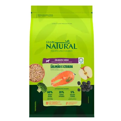 Ração Guabi Natural Cães Adultos Raças Médias Salmão e Cevada 2,5kg