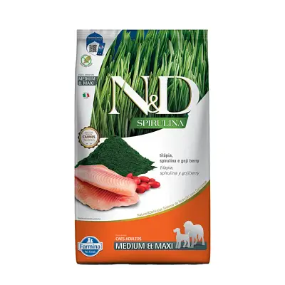 Ração ND Spirulina Para Cães Adultos Medium e Maxi Tilapia 10,1kg
