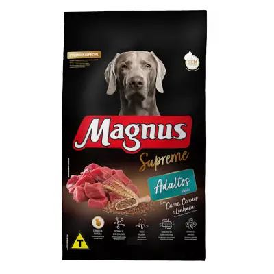 Ração Magnus Cães Supreme Adultos Carne e Cereais 15kg