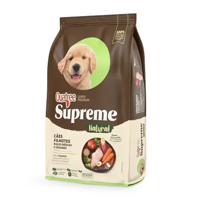 Ração Quatree Supreme Cães Filhotes Raças Médias e Grandes Frango e Batata Doce - 10,1kg