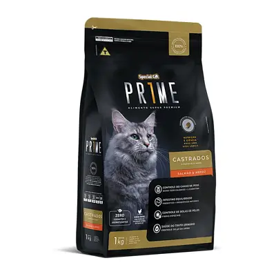 Ração Gatos Special Cat Castrados Prime Salmão e Arroz 1Kg