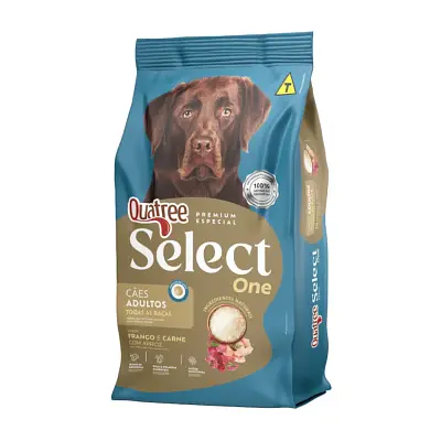 Ração Quatree Select On Cães Adultos Todas as Raças Frango e Carne 15kg