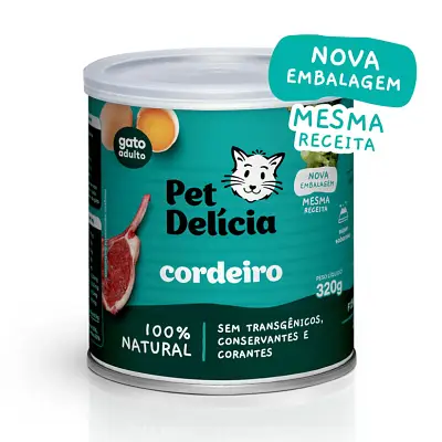 Ração Úmida Pet Delícia Gatos Cordeiro 320g