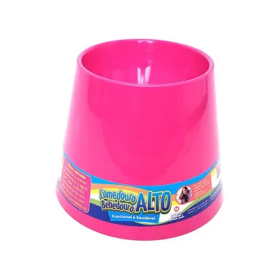 Comedouro e Bebedouro Cães Pet Games Alto Pink Tam. M