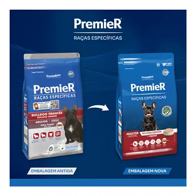 Ração Premier Raças Específicas Bulldog Francês Cães Adultos Frango 1kg