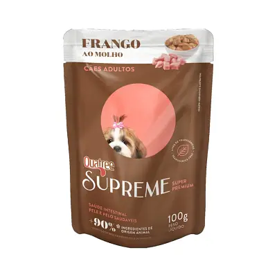 Ração Úmida Quatree para Cães Supreme Adulto Sabor Frango Sachê 100g
