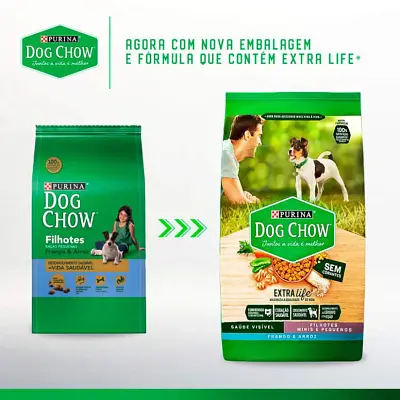 Ração Nestle Purina Dog Chow Extra Life Filhotes Raças Pequenas Frango e Arroz 15kg