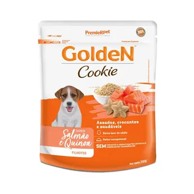 Biscoitos Golden Cookies Cães Filhotes Salmão e Quinoa 350g