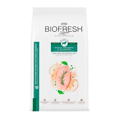 Ração Biofresh Frango, Maçã, Arroz integral e Ervas Cães Adultos Raças Grandes e Gigantes 3kg