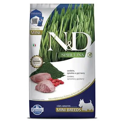 Ração ND Spirulina Para Cães Adultos Mini Cordeiro 7kg