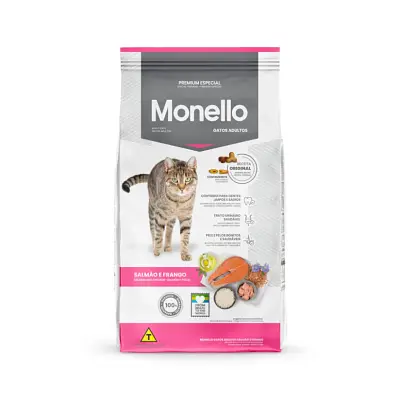 Ração Monello Gatos Adultos Salmão e Frango 7kg