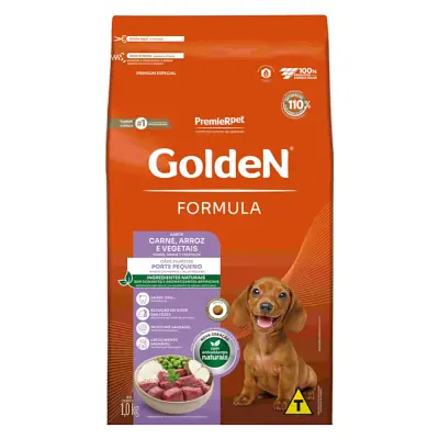 Ração Golden Formula Cães Filhotes Porte Pequeno Carne e Arroz Mini Bits 1kg