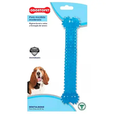 Brinquedo Mordedor Dentalbone Cães Até 22kg Azul Odontopet