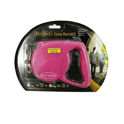 Guia Premium Rosa Petflex Soft Cães até 25kg