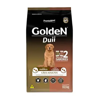 Ração Premier Golden Duii Cães Adultos Frango e Seleção de Carnes 10,1kg