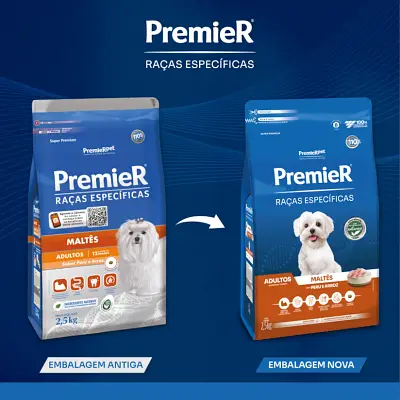 Ração Premier Raças Específicas Maltês Cães Adultos Peru E Arroz 2,5kg