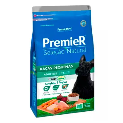 Ração Premier Seleção Natural Cães Adultos Raças Pequenas Frango 2,5kg